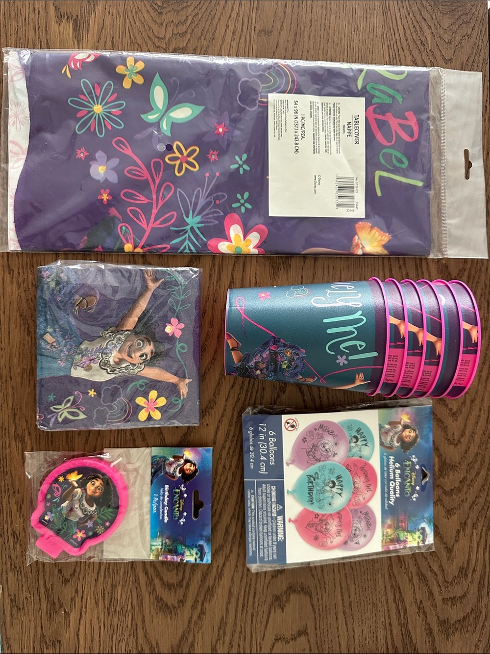 Disney Encanto Purple Floral Party Tableware Set with Teal Accents